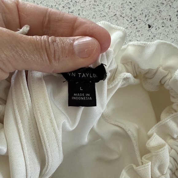 Ann Taylor Ivory Ruffle Sleeve Blouse - Picture 6 of 7